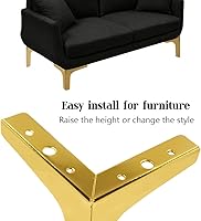 Vista 6 de Patas para muebles, patas de metal dorado de 5 pulgadas para muebles, patas de mesita de noche resistentes para mesa, armario, sofá, silla