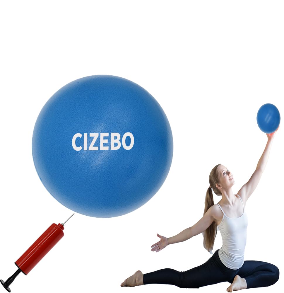 CIZEBO 6" Pilates Ball, Small Exercise Ball & Air Pump Yoga Core (8" Opt)