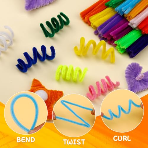 Image of Mnuizu 200 Pcs Pipe Cleaners, 20 Colors Chenille Stems Pipe Cleaners Bulk