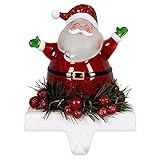 Jolly Santa LED Light-up 7 inch Stocking Holder Christmas Figurine Decoration