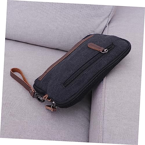 Large Capacity Multi-functional Men Wallet with Zipper Closure Stylish Clutch Handbag for Business Daily Use Black3