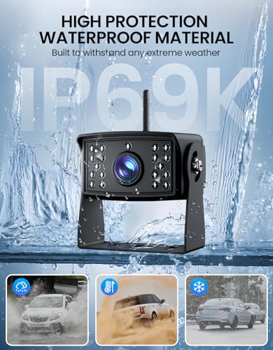 Image of RV Backup Camera, 1080P AHD Vehicle Backup Camera, Waterproof IP69, Night Vision, 150 Wide Angle Rear View, Universal Rearview Camera for Cars, RVs (Only Compatible with TECXERLLON Displays)