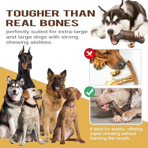 LiuMelinda Dog Chew Toys for Aggressive-Chewers - Indestructible Dog Toy for Aggressive Chewer,Tough Chew Toys for Dogs (Rubber Log-Branches)