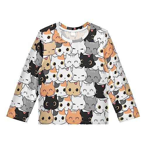 MCHIVER Cow Boys Long Sleeve Rash Guard UPF 50+ Toddler Boy Swimsuit Quick Dry Fishing Shirt