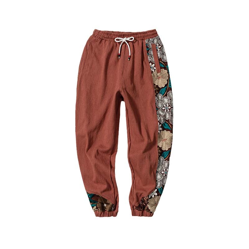 Aoleaky Spring Autumn Embroidery Patchwork Harem Trousers, Casual Pants, Harajuku Joggers