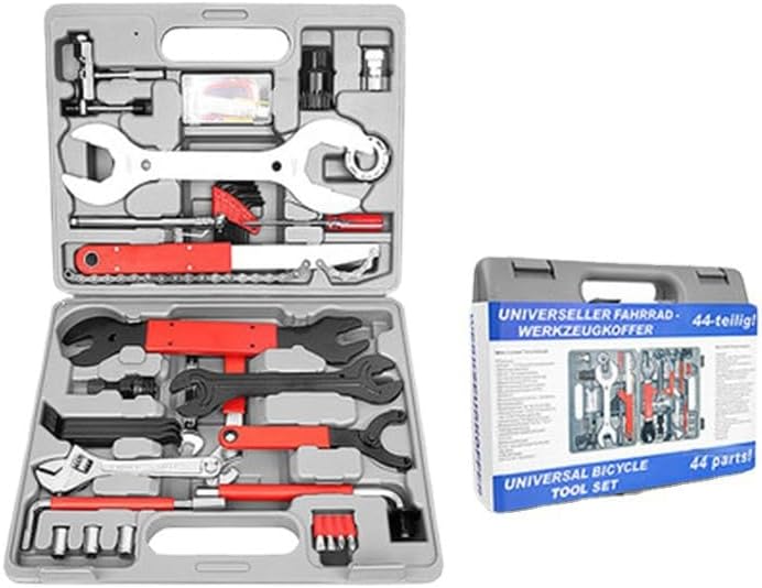 Bicycle Repair Tool Kit Bike Tools Multi Tool Kit Mechanics Tool Kit, Professional Socket Set with Case Box Amebee Multi-Functions Bike Tool 44-Piece Set Grey Colors