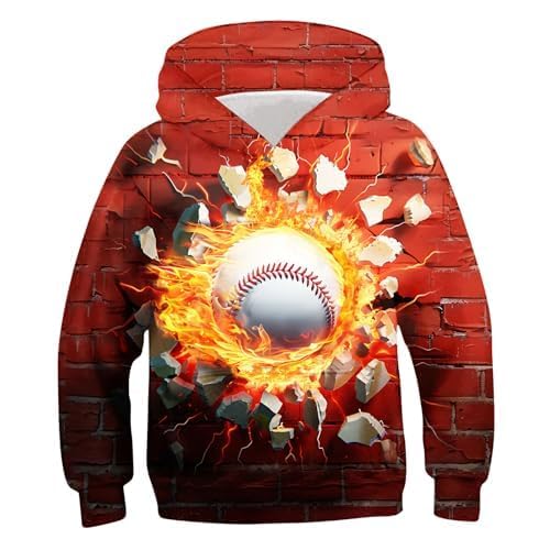 Belovecol Boys Hoodies 3D Printed Hooded Sweatshirts Casual Long Sleeve Pullover with Pocket for 6-16 Years