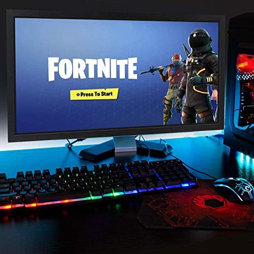 Gaming Keyboard RGB USB Wired Rainbow Keyboard Designed for PC Gamers, PS4, PS5, Laptop, Xbox, Nintendo Switch, Orzly - RX-250 Hornet Edition (Black)