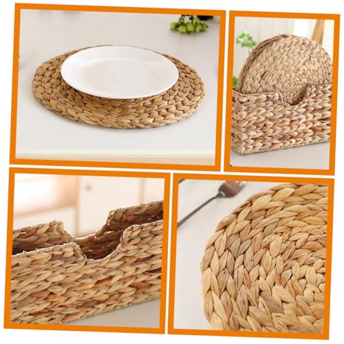 Sets de table isolants en paille tressée pour protéger la table des plats chauds - 5