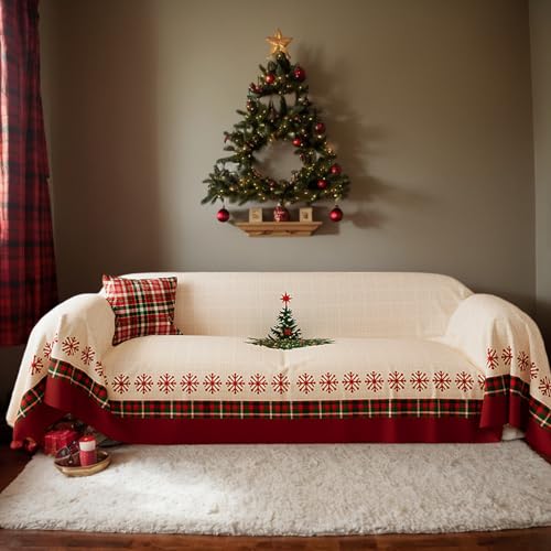 Housse de canapé de Noël lavable pour protéger et décorer le salon
