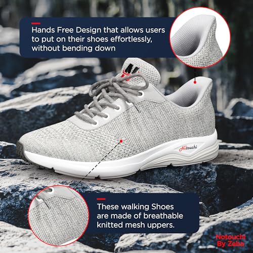 Image of ZEBA Notouchi Hands Free Sneakers for Men - No Bend Slip On Sneakers Design, All-Day Comfort - Slip Resistance, and Breathable Materials - Ideal Men Walking Shoes for Travel & Casual Wear
