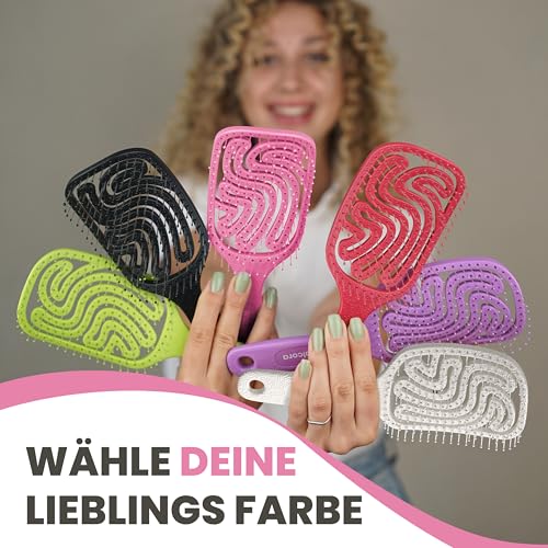 Walcora Haarbürste ohne Ziepen – NEUHEIT 2025 – Entwirrbürste & Detangler Bürste für Damen, Herren & Kinder, für Locken, nasse, feine & lange Haare, Hair Brush - Pink