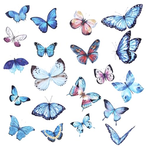 40 pegatinas de mariposa, calcomanías transparentes, mariposas, autoadhesivas, para álbumes de recortes, mariposas, decoraciones, mariposas, pegatinas de pared, para ventanas y planificadores diarios