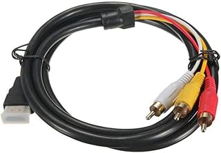 Davitu Electrical Equipments Supplies - 1.5m HDMI to RCA Cable HDMI Male to 3RCA AV Composite Male M/M Connector Adapter Cable Cord Transmitter Good