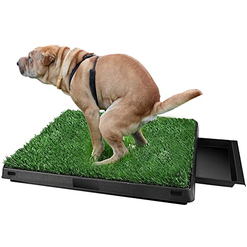 Hundetoilette Hundeklo, Hundetoiletten mit Kunstrasen Welpentoilette Trainingsunterlage Hunde Toilette mit Gras Indoor Hundetöpfchen Töpfchenauflage für Welpen Kleine Mittelgroß ältere Hunde Cover