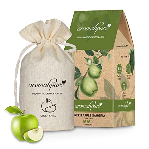 Aromahpure Green Apple Car Freshener Luxury Car Perfume Fragrance 1.7 Oz Organic Odor Eliminator Made With Essential Oil, Grains, Flakes 30 Days Long Lasting Air Refresher (Pack Of 1) #TOP7
