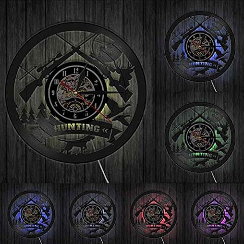 Reloj de Pared XYLLYT Diseño de Caza Rifle Pistola Cover