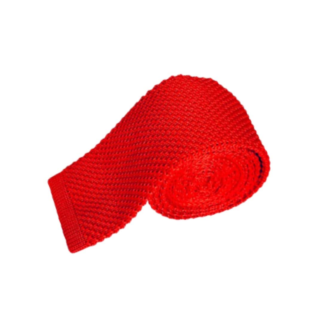 calixto Men's Knitted Tie, Solid Red Color Necktie, Narrow Skinny Slim &Trending Designer Necktie-picture-43