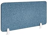 Beliani Panel Separador acústico Escritorio Pet tapizado en Tela 160 x 50 cm Azul Split