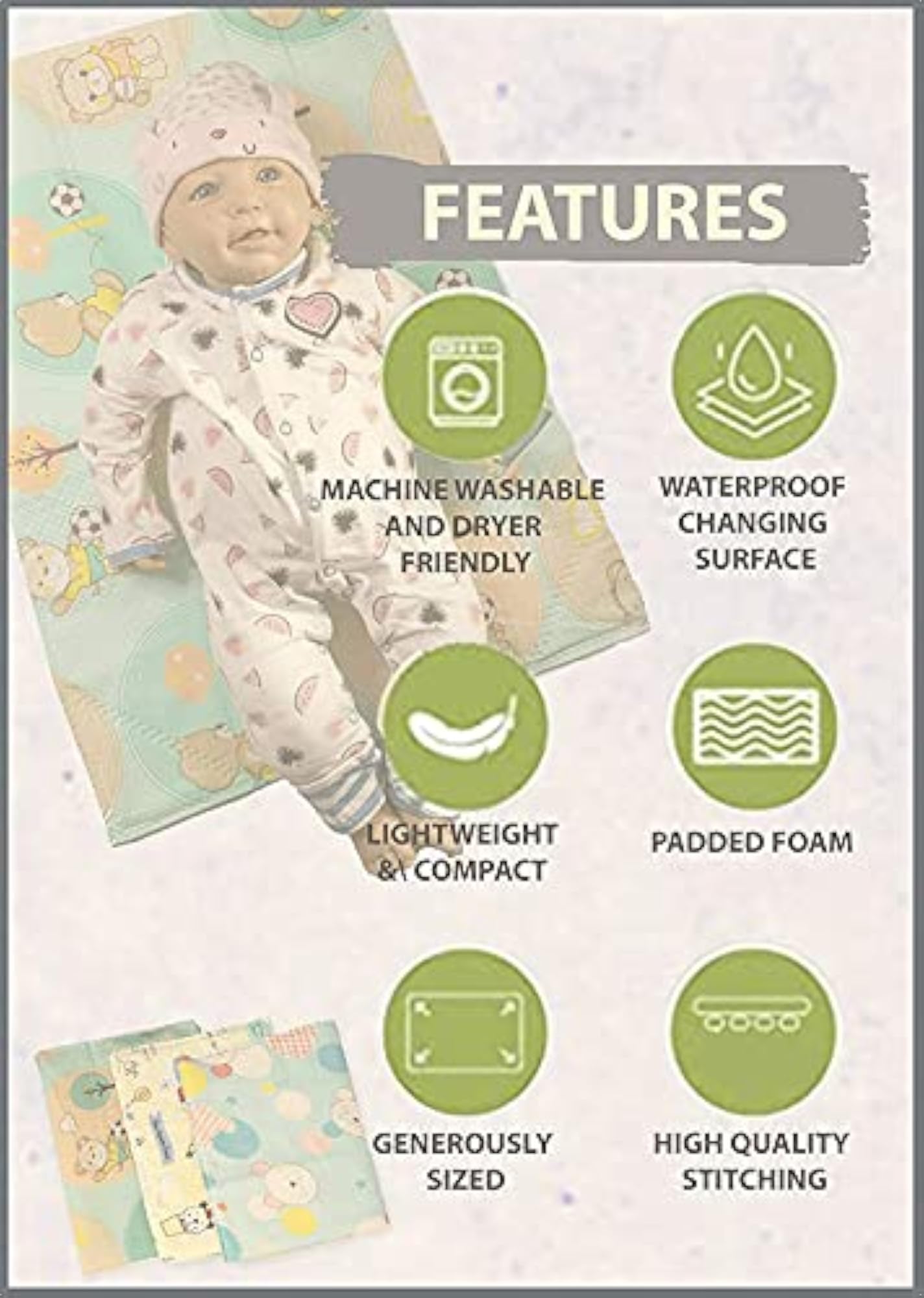 Mother's Choice Foam Cushioned Waterproof Changing Mat