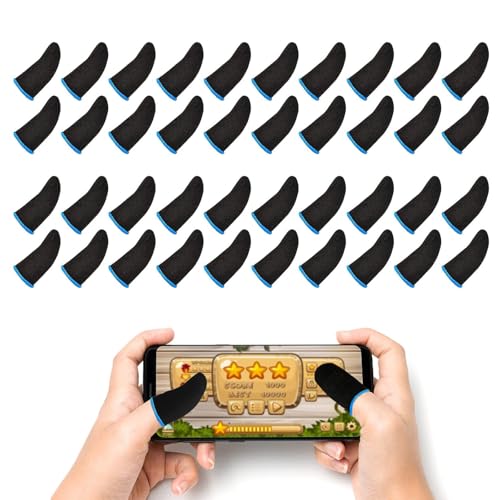 ZWWOGE 40 Pack Mobile Game Finger Sleeve, Funda Controller de Dedo de Pantalla Táctil Gaming, Thumb Sleeves para Cualquier Juego y Dispositivo móvil