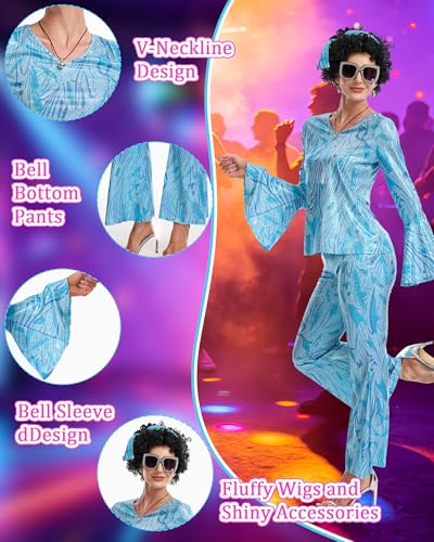 Costume disco 70s avec pantalon évasé extensible pour danser sans aucune gêne - 3