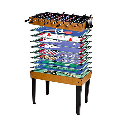 FBITE Multigame Game Table 12 in 1, Including Complete Accessories, Game Table with Foosball Table, Pool Table, Table Tennis, Speed Hockey Tabletops Soccer