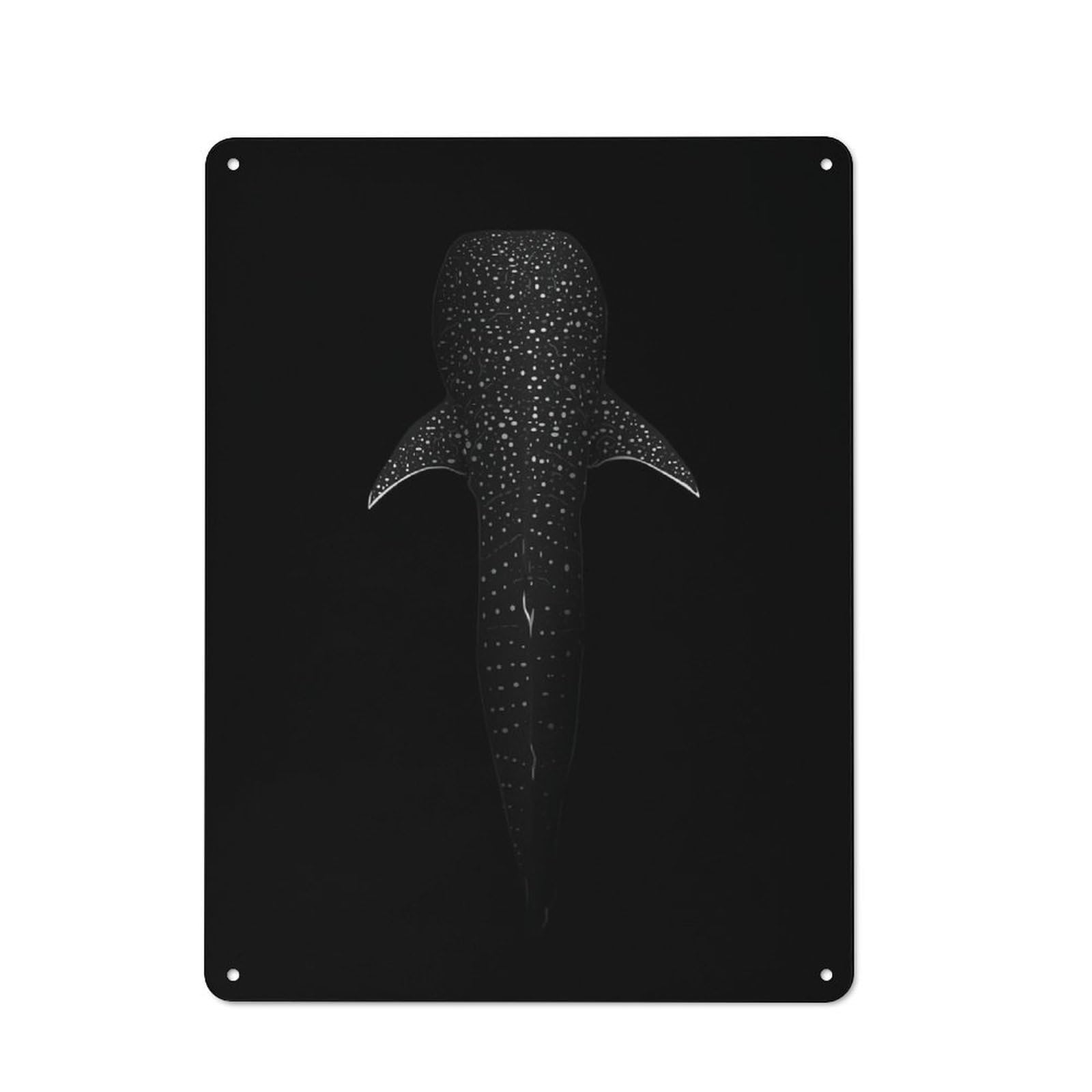 Junmoney Gentle Giant Whale Shark Retro Metal Wall Sign 40X30cm For Garage Or Workshop, For Kitchen, Dining Room And Home Bar Wall Decor