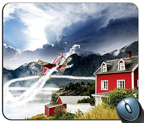 Preisvergleich Produktbild Rutschfestes Gummi Komfortables, individuelles Computer-Mauspad Mauspad Mousepad, Norway Vastness und ein Flugzeug 97475 Personalisiertes Rechteck-Mauspad