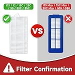 SONGRUI Pièces de rechange pour eufy robovac 11S, 12, 15T, 15C, 25C, 30, 30C, 35C Nettoyeur à vide robotisé de tapis minces Filtre Hepa préfiltre brosse à rouleaux Spin Brosses latérales Attache (avec pré-filtre)