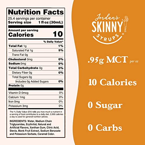 Jordan's Skinny Syrups, Keto Peanut Butter Cup Coffee Syrup Sugar Free W/Mct Oil, 25.4 Ounces (Pack Of 2), Drink Flavoring & Mixes #TOP5