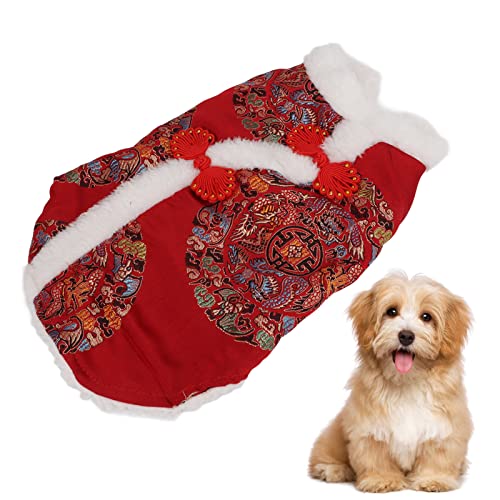 Abrigo para perro estilo Tang suit rojo talla M