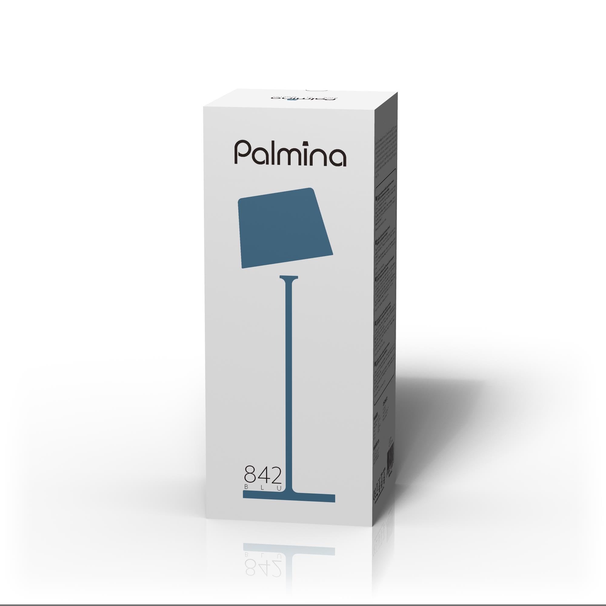 Palmina 842,lampara de mesa 4400mah,Protección IP54 lampara mesa led recargable,lamparas sin cables Para Uso Interior/Exterior Apta Para Cena,Lectura,Dormitorio,Jardín Y Mucho Más/Azul