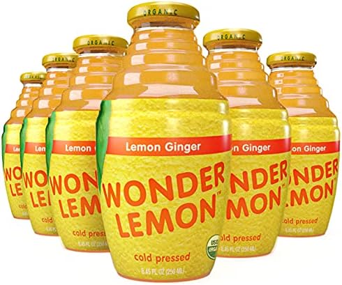 Wonder Lemon Organic Lemon Ginger Cold Pressed Juice, 8.45oz (6 Pack)