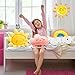 Queekay Set of 3 Kid Moon Star Cloud Cushion Soft Plush Pillow Nursery Stuffed Throw Cushion Children Cute Pillow for Baby Room Reading Nook Decorations Gifts(Rainbow, Cloud, Sun)