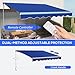 Outsunny 13' x 10' Electric Awning, Retractable Awning with Remote Controller and Crank Handle, UV40+ Sun Shade Shelter with LED Lights for Deck, Balcony, Yard, Blue