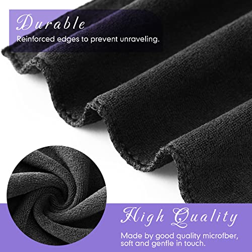 Macarrie 48 Pcs Travel Makeup Towels Bulk 12x12 Inch Make up Cloth Microfiber Washcloth Reusable Makeup Remover Face Skin Cleaning Soft Absorbent Spa Facial Wedding Bulk Gift for Women Holiday(Black) - Image 4