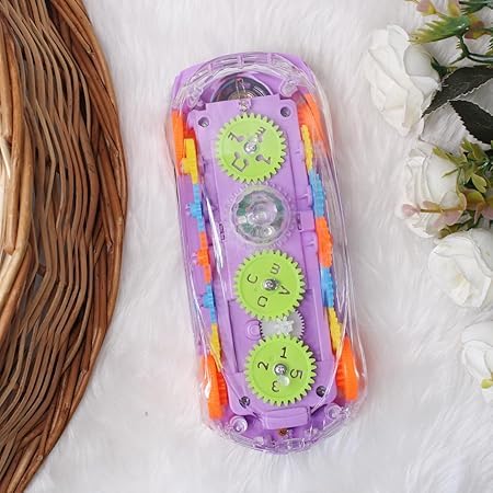 Image of Fully Musical Car Toys for Kids 360 Degrees Rotating Transparent Baby Car Toy with Sound and Flashing 3D Lights for Kids Playing (Pack of 1)