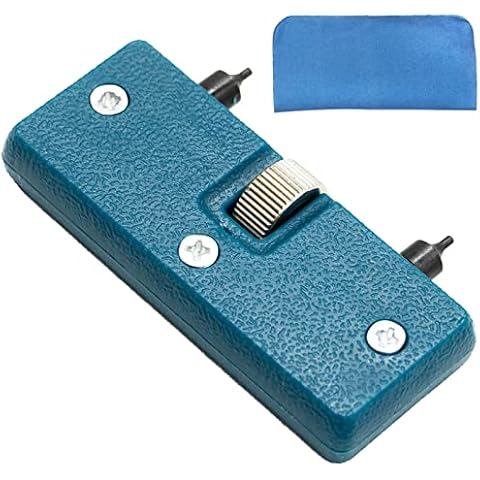 Professional Watch Back Remover Tool, Metal Adjustable Rectangle Watch Back Case Cover Press Closer & Opener Opening Removal Screw Wrench Repair Kit Tool for Watchmaker,with Watch Cleaning Cloth Cover