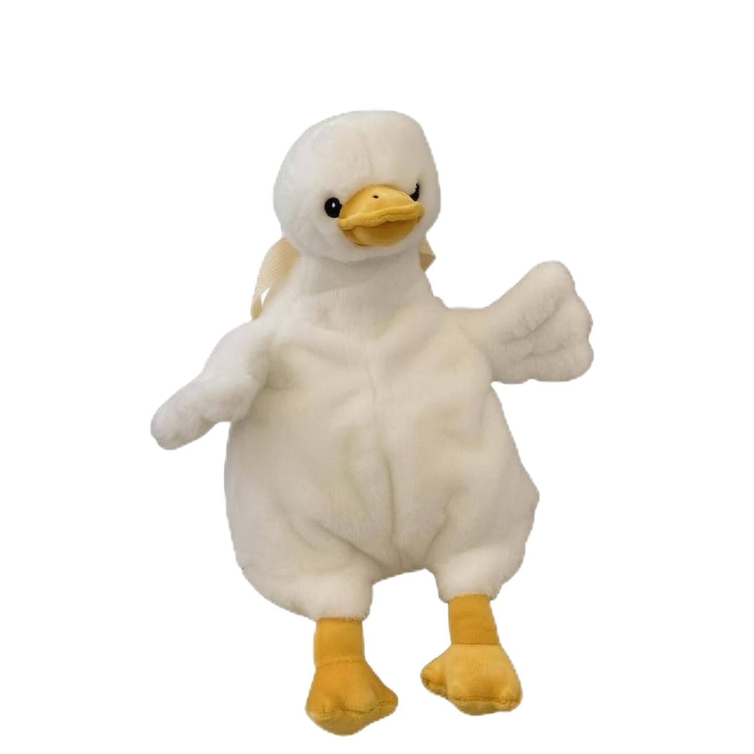 Soft Stuffed Creature Backpack Cuddly Plush Creature Bookbag Padded Plush Backpack Rounded, Duck-image-27