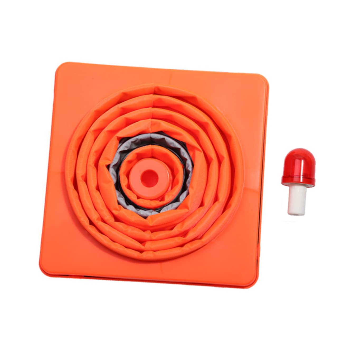 Cône Routier Pliable Réfléchissant Orange avec Lampe LED | Bandes Réfléchissantes, Design Pliable et Facile à Transporter, 1 Pièce avec 2 Piles Aaa