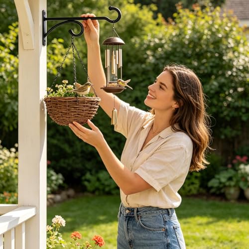 Ganchos de pared para plantas que evitan caídas con soporte metálico resistente para exteriores 3