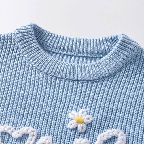 Girls Knitted Sweaters Long Sleeve Crewneck Pullover Cute Comfortable Knit Blouse Lightweight Fall Tops3