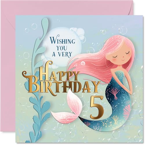 Carte anniversaire magique pour 5e anniversaire