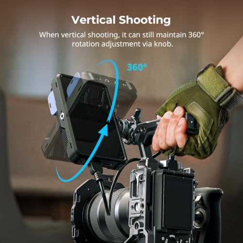 Image of SMALLRIG Adjustable Camera Monitor Mount with 3 /8 inch-16 Locating Screw for ARRI, 360 Swivel and 180 Tilt, Anti-Twist 1 /4 inch Locating Screw, Horizontal & Vertical Shooting
