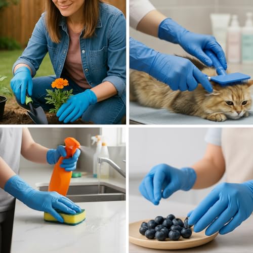 30% Off 100 Count Blue Nitrile Exam Gloves - Latex Free