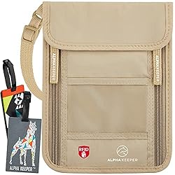 Travel Neck Wallet with RFID Blocking passport holderl for Men/Women