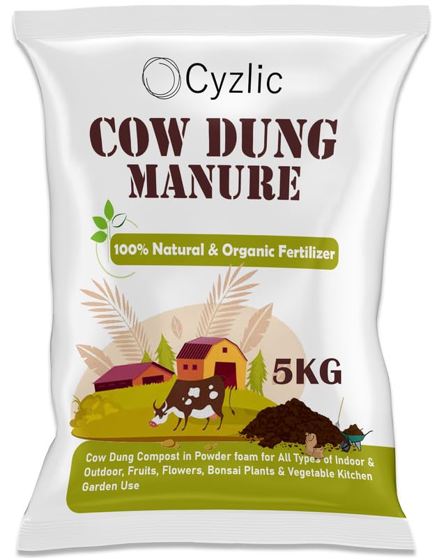 Cyzlic Cow Dung Manure For Plants 5Kg Organic Fertilizers For Plants Home Garden Gobar Khad For Home Garden Plants Cow Dung Compost For Plants Cow Manure 5 Kg (B0CL3BT5PQ) Amazon Price History, Amazon Price Tracker
