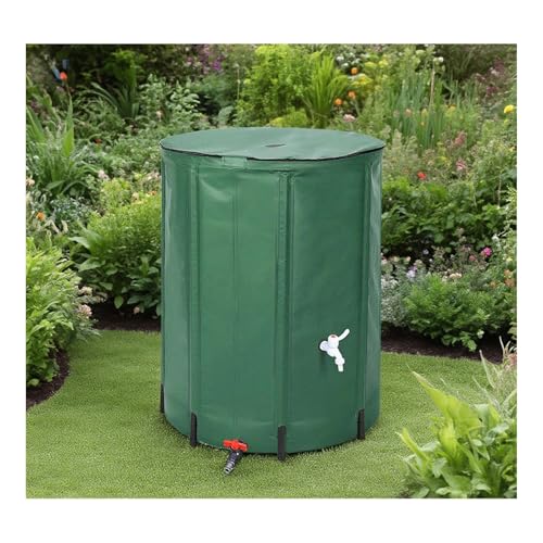 Depósito de agua de lluvia portátil de 500 l, colector de agua, estructura estable de tela HeatSea, ideal para varios escenarios de uso de agua (verde)
