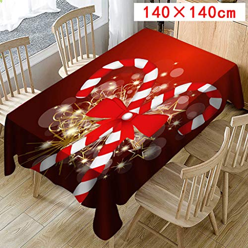 BHYDRY Tablecloth, Christmas Tablecloth Print Rectangle Table Cover Holiday Party Home Decor